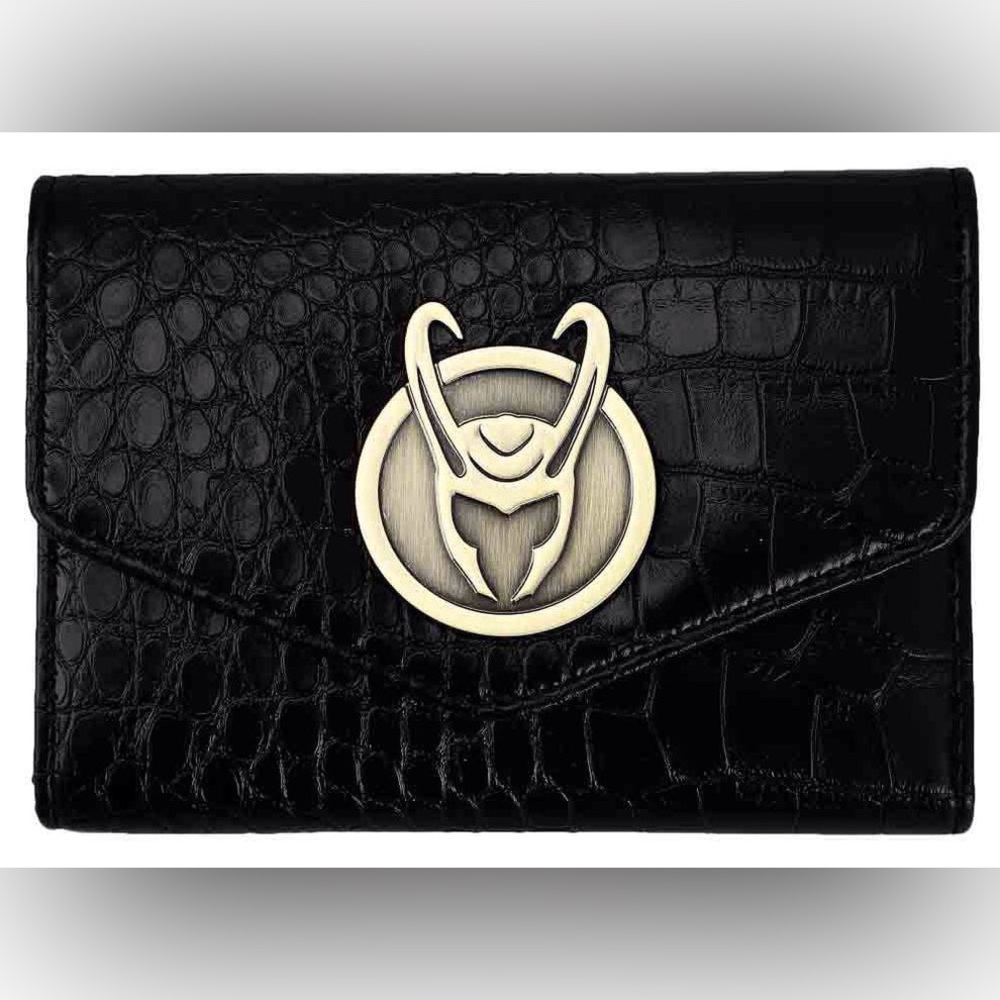 Bioworld Marvel Loki Badge Bi-Fold Snap Envelope Wallet, NWT.